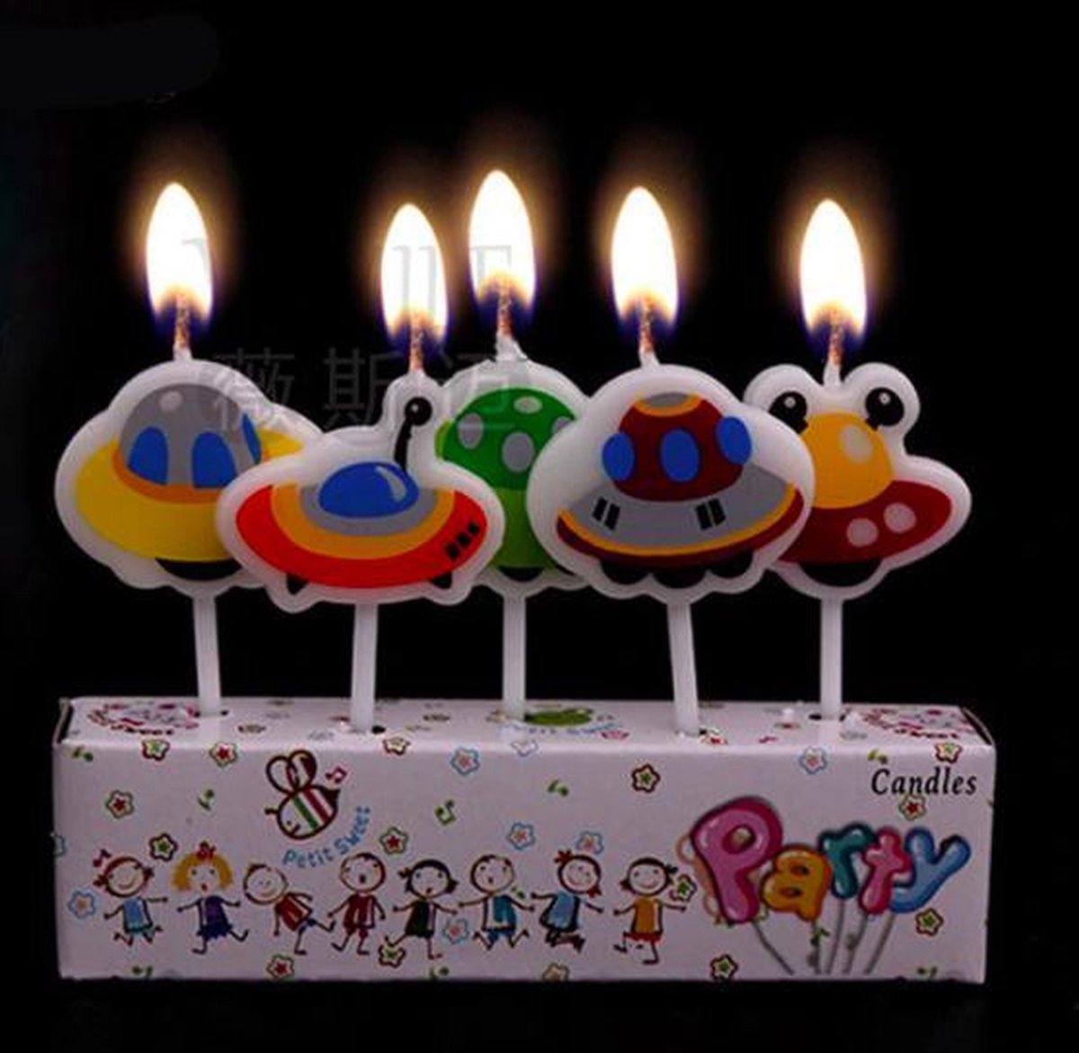 ProductGoods - 5 Verjaardagskaarsjes Ruimteschip | Planeten | Verjaardag | Traktatie | Taart Decoratie | Kinderen